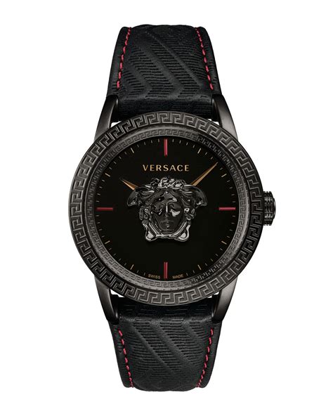 versace black palazzo empire watch men|Men's Swiss Palazzo Empire Black Leather Strap Watch 43mm.